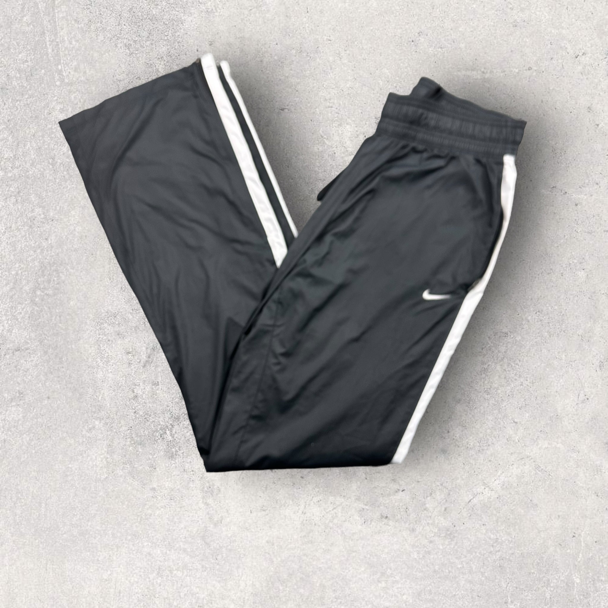 Nike black track online pants with white stripe