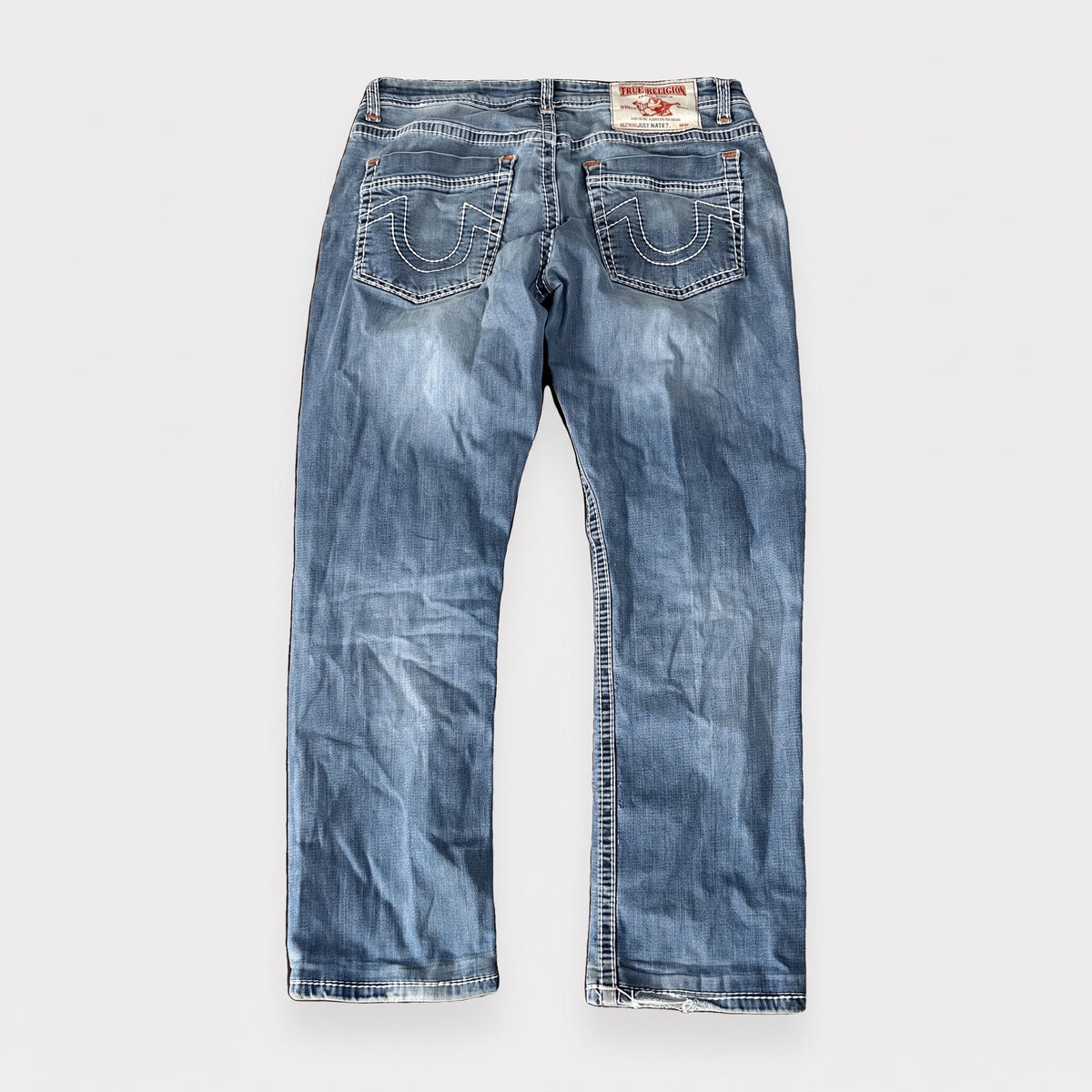 KI-Cover: Vintage True Religion Jeans (W35 L32), aus unseren Fotos geglättet (Zustand siehe echte Fotos)