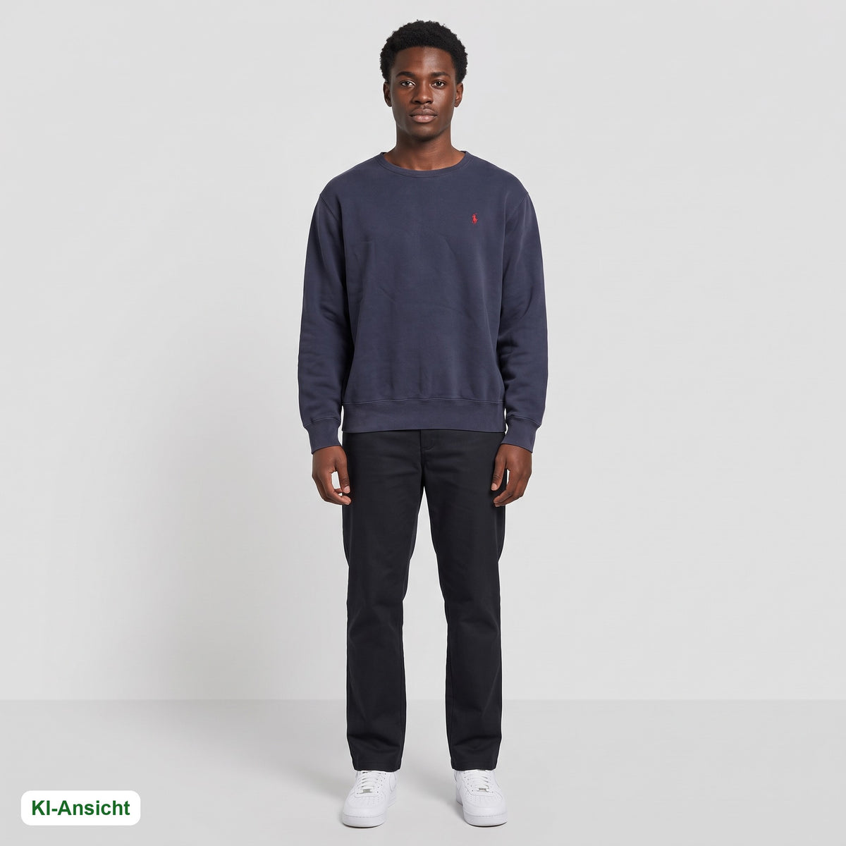 KI-Ansicht: Vintage Polo Ralph Lauren Sweater (XL) getragen (KI-Visualisierung, Zustand siehe echte Fotos)