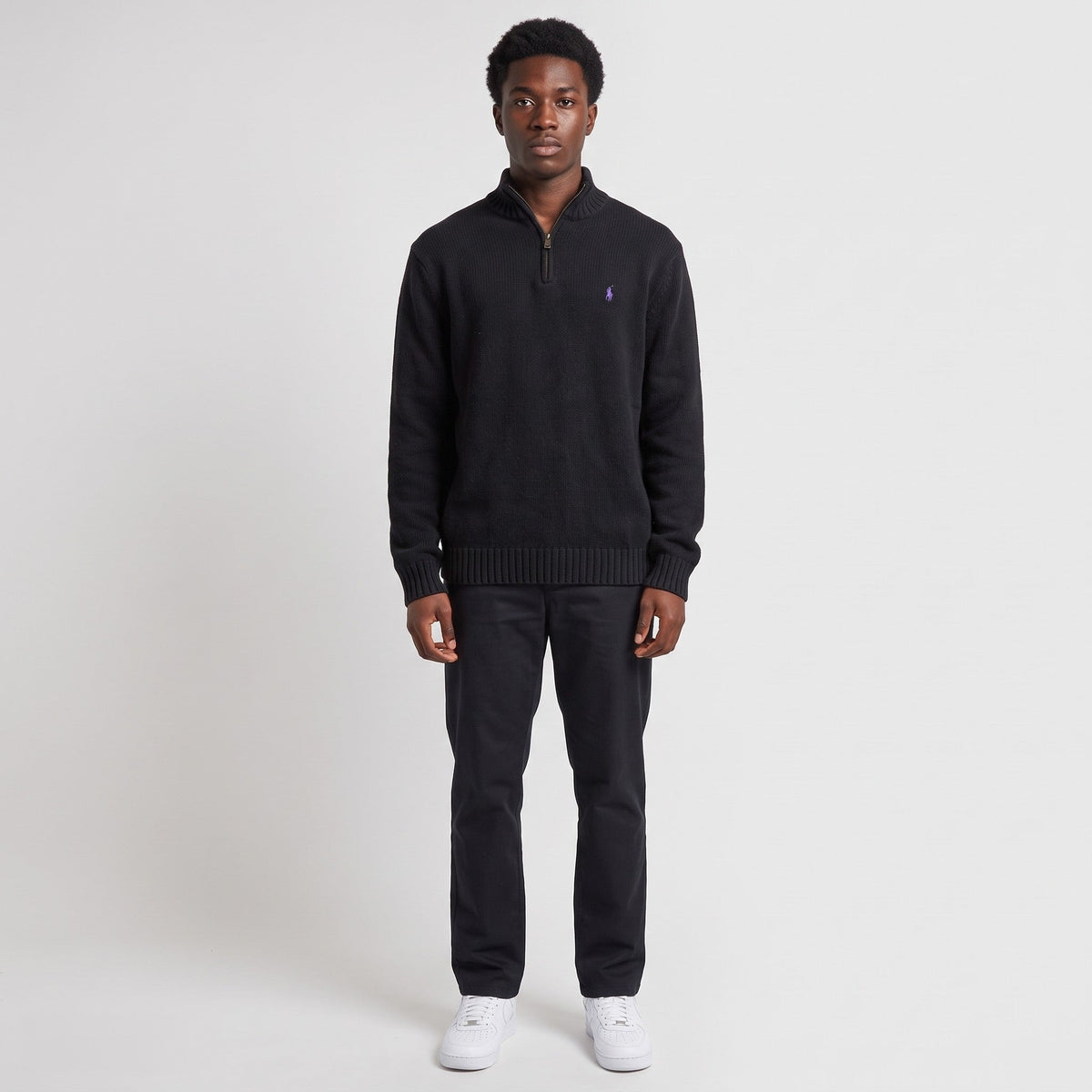 KI-Ansicht: Vintage Polo Ralph Lauren Halfzip (L) getragen (KI-Visualisierung, Zustand siehe echte Fotos)