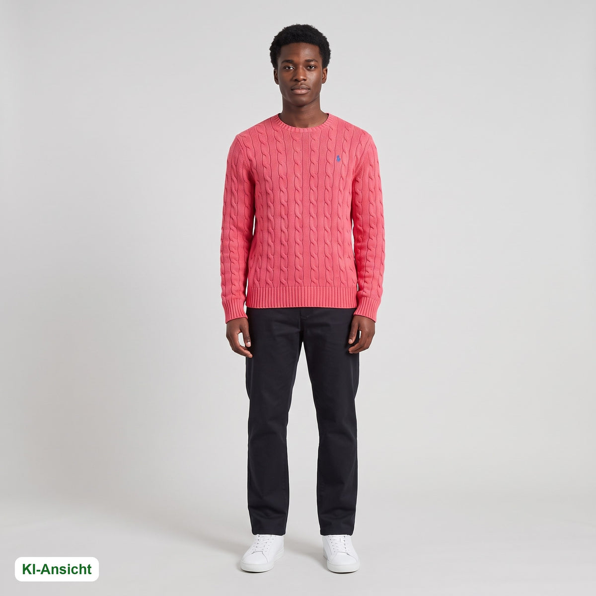 KI-Ansicht: Vintage Polo Ralph Lauren Sweater (S) getragen (KI-Visualisierung, Zustand siehe echte Fotos)