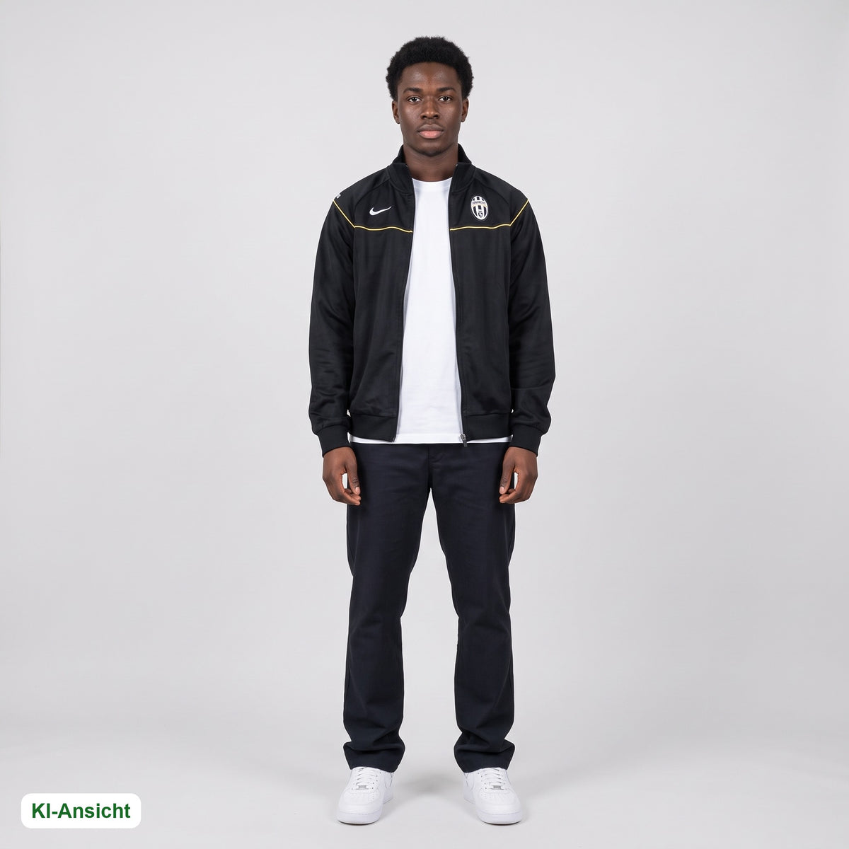 KI-Ansicht: Vintage Nike Trackjacket (XS) getragen (KI-Visualisierung, Zustand siehe echte Fotos)