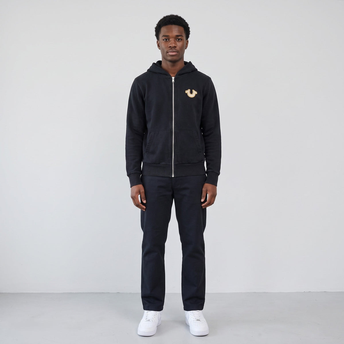 KI-Ansicht: Vintage True Religion Hoodie (S) getragen (KI-Visualisierung, Zustand siehe echte Fotos)