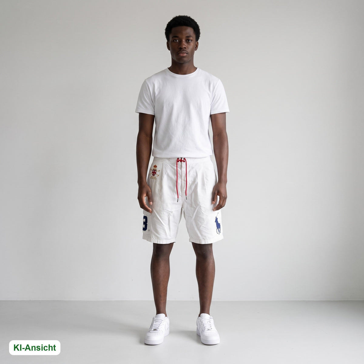 KI-Ansicht: Vintage Polo Ralph Lauren Shorts (M) getragen (KI-Visualisierung, Zustand siehe echte Fotos)