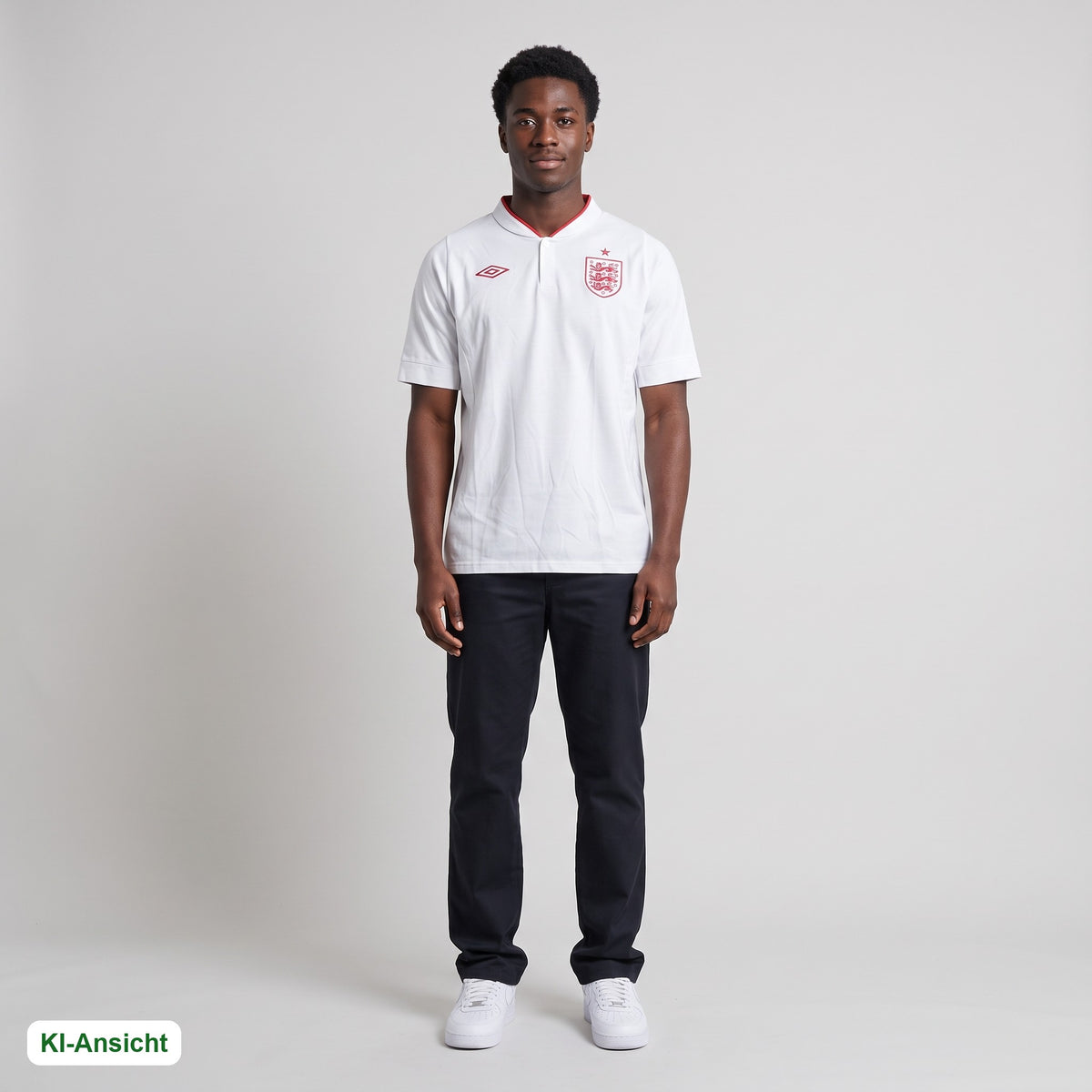 KI-Ansicht: Vintage Umbro Trikot (L) getragen (KI-Visualisierung, Zustand siehe echte Fotos)
