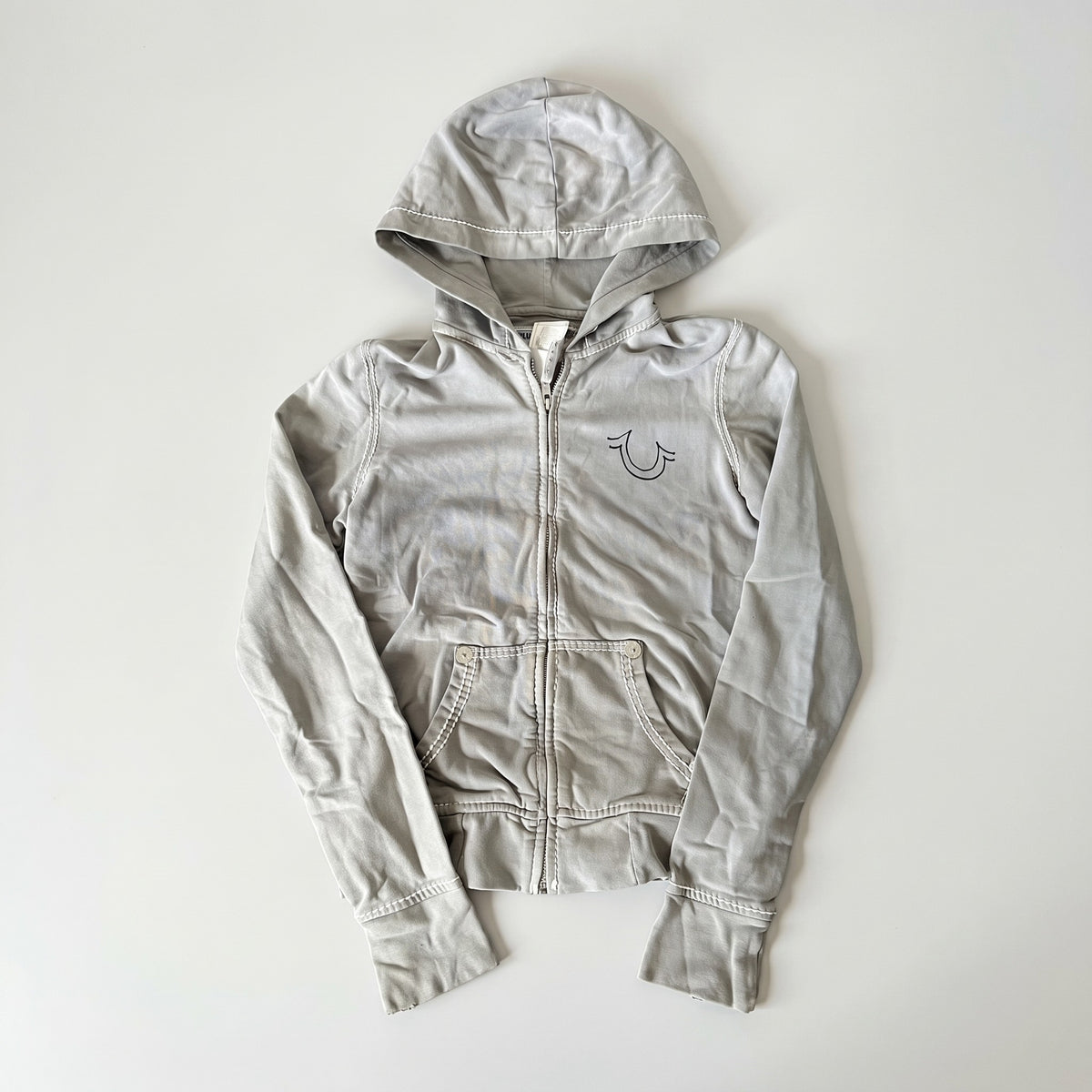 KI-Cover: Vintage True Religion Hoodie (XS), aus unseren Fotos geglättet (Zustand siehe echte Fotos)