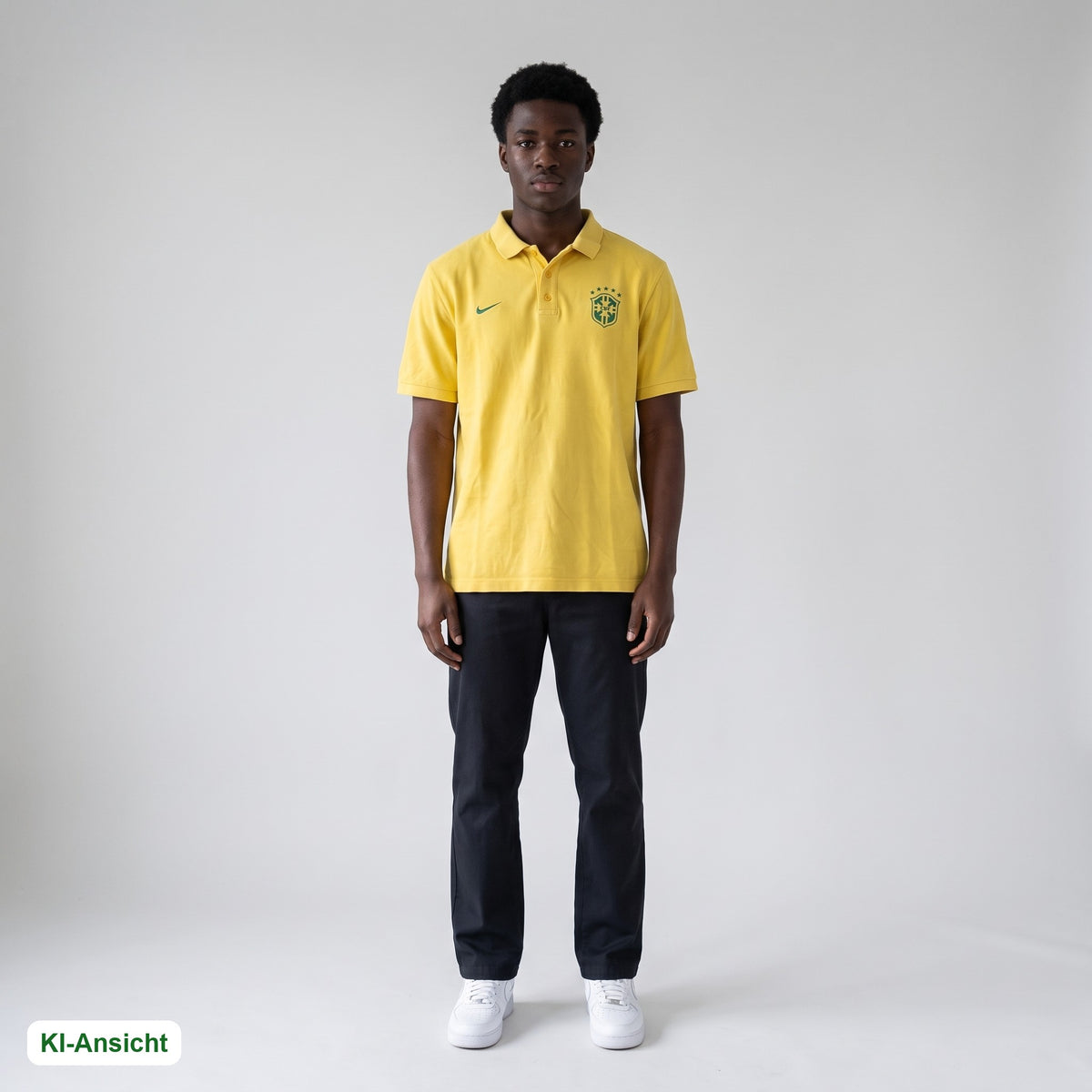 KI-Ansicht: Vintage Nike Poloshirt (L) getragen (KI-Visualisierung, Zustand siehe echte Fotos)