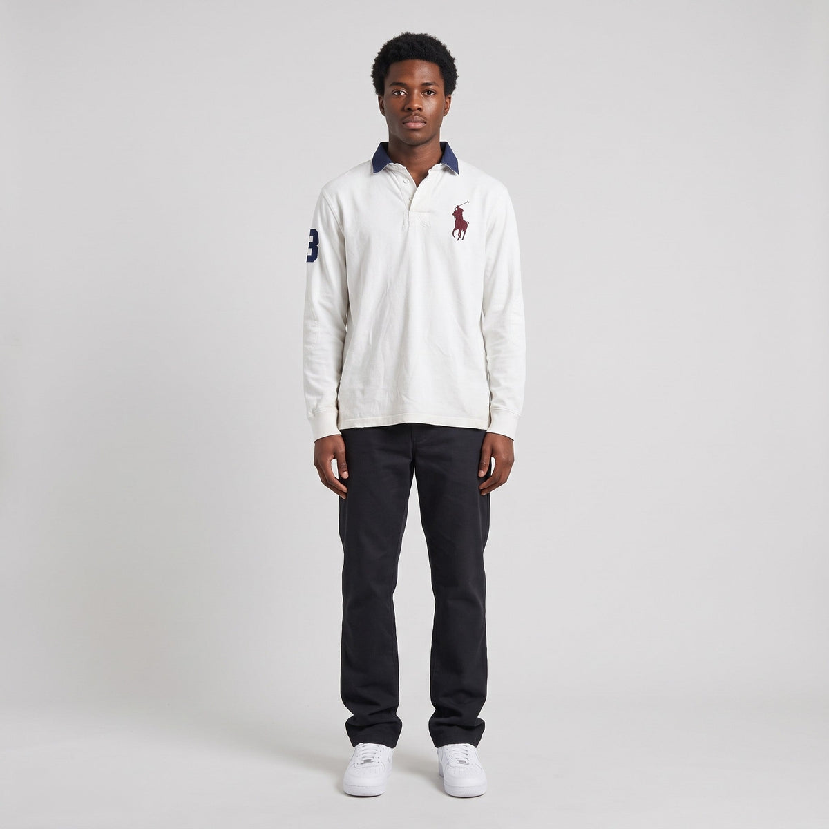 KI-Ansicht: Vintage Polo Ralph Lauren Poloshirt (L) getragen (KI-Visualisierung, Zustand siehe echte Fotos)