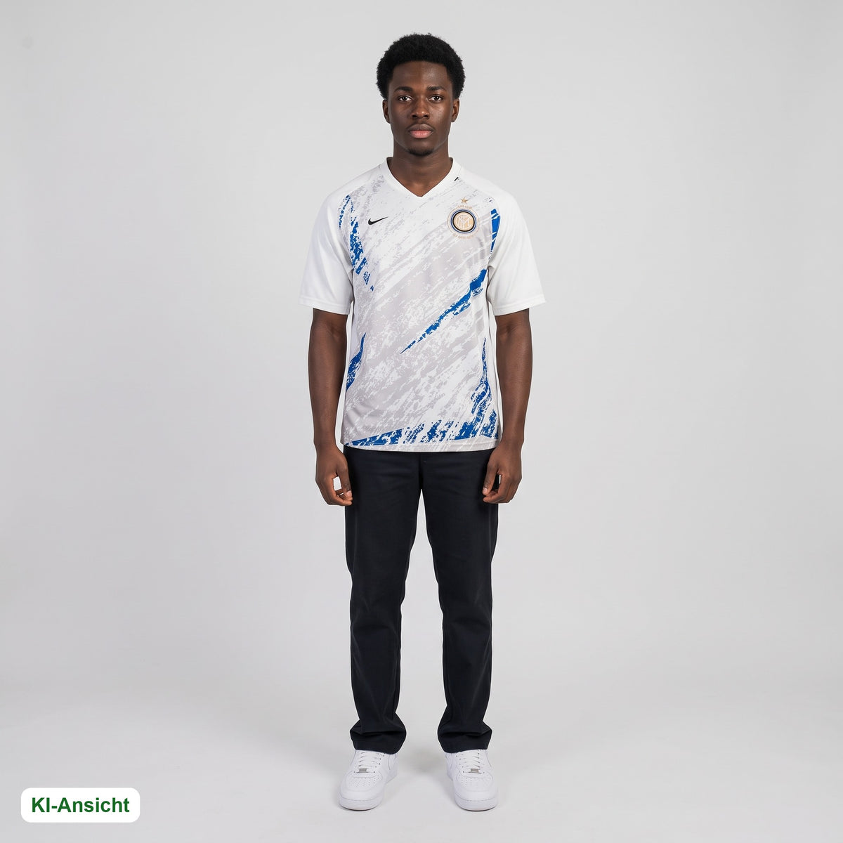 KI-Ansicht: Vintage Nike Trikot (M) getragen (KI-Visualisierung, Zustand siehe echte Fotos)