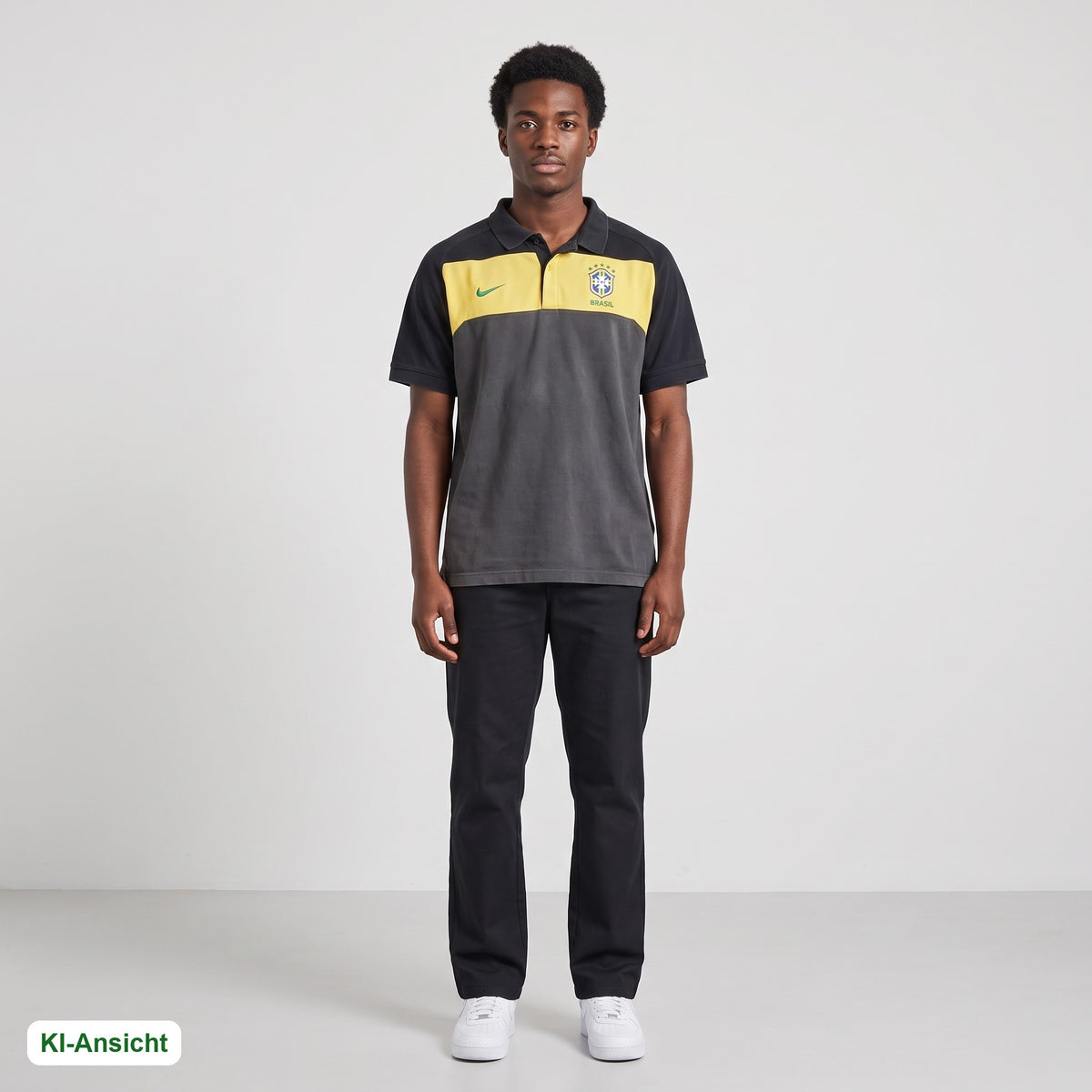 KI-Ansicht: Vintage Nike Poloshirt (XL) getragen (KI-Visualisierung, Zustand siehe echte Fotos)
