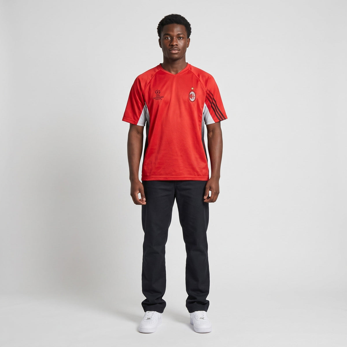 KI-Ansicht: Vintage Adidas Trikot (M) getragen (KI-Visualisierung, Zustand siehe echte Fotos)