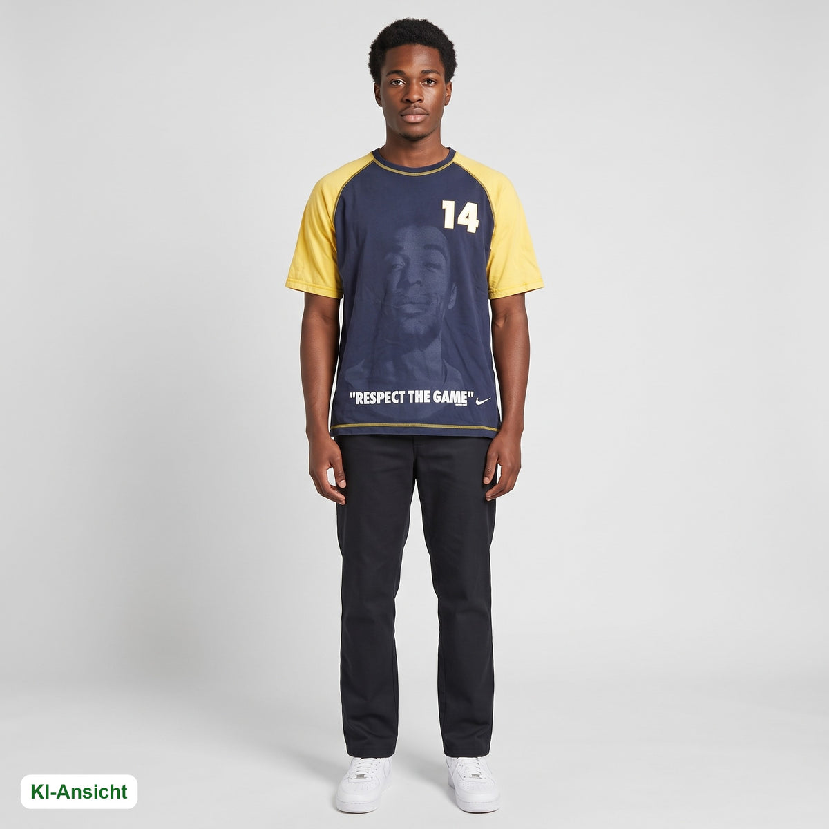 KI-Ansicht: Vintage Nike T-Shirt (XL) getragen (KI-Visualisierung, Zustand siehe echte Fotos)