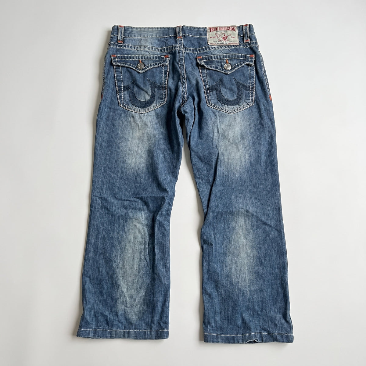 KI-Cover: Vintage True Religion Jeans (W36 L30), aus unseren Fotos geglättet (Zustand siehe echte Fotos)