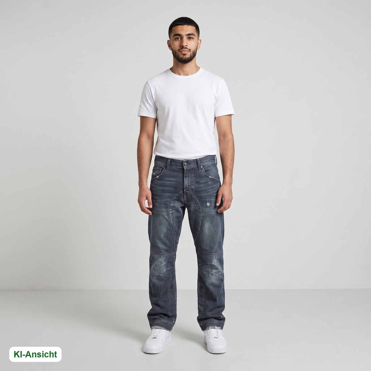 KI-Ansicht: Vintage G-Star Jeans (W30 L31) getragen (KI-Visualisierung, Zustand siehe echte Fotos)