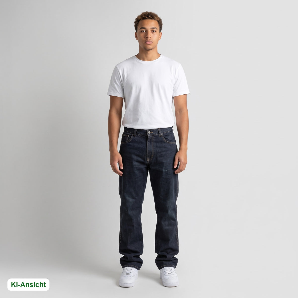 KI-Ansicht: Vintage ? Marke prüfen Jeans (W30 L30) getragen (KI-Visualisierung, Zustand siehe echte Fotos)
