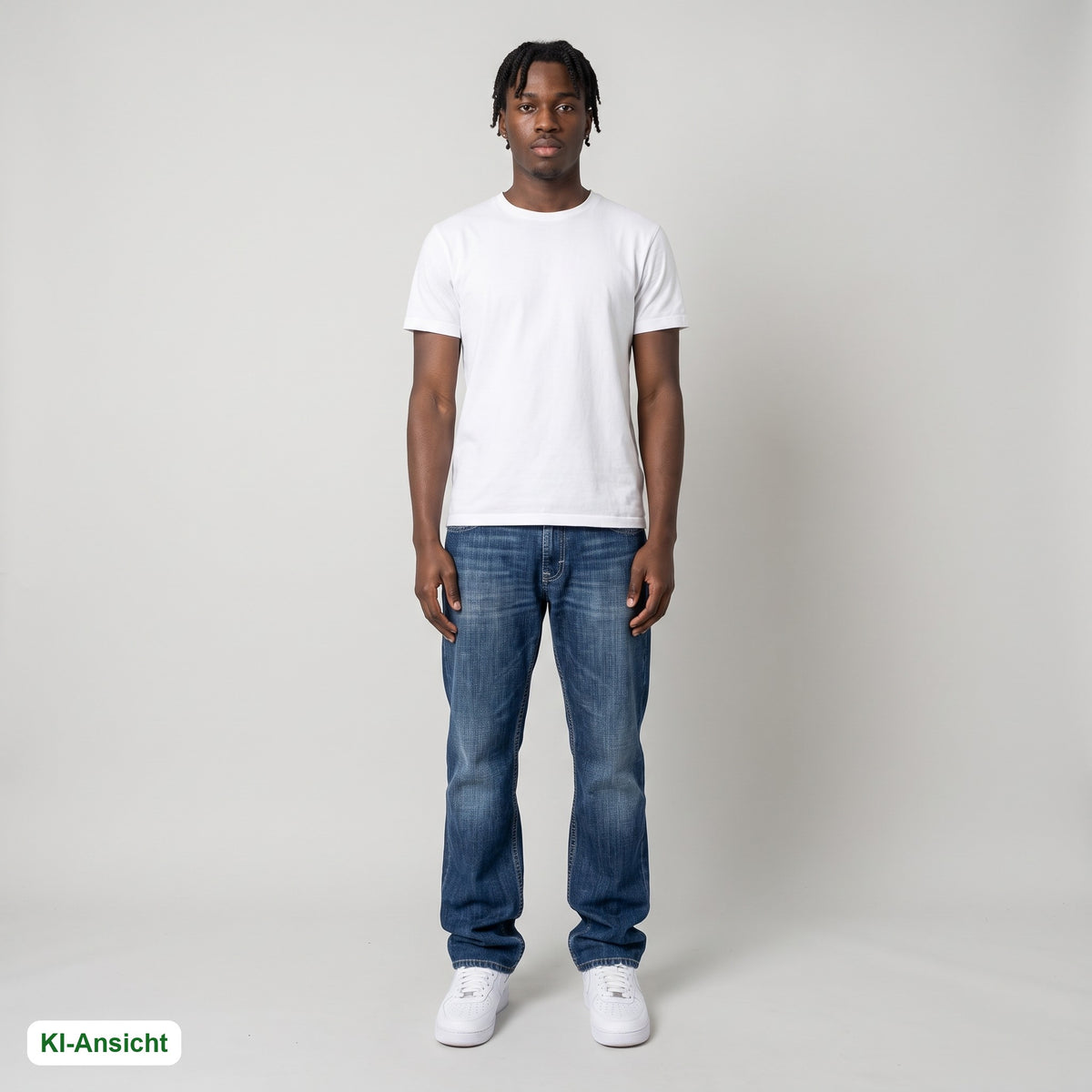 KI-Ansicht: Vintage D&G Jeans (W33 L30) getragen (KI-Visualisierung, Zustand siehe echte Fotos)