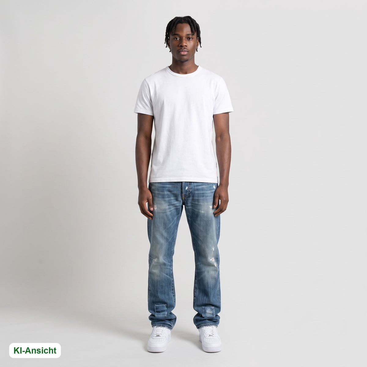 KI-Ansicht: Vintage Replay Jeans (W33 L37) getragen (KI-Visualisierung, Zustand siehe echte Fotos)
