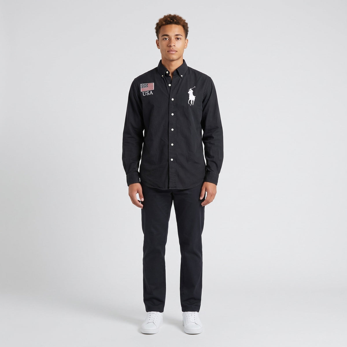 KI-Ansicht: Vintage Polo Ralph Lauren Hemd (S/M) getragen (KI-Visualisierung, Zustand siehe echte Fotos)