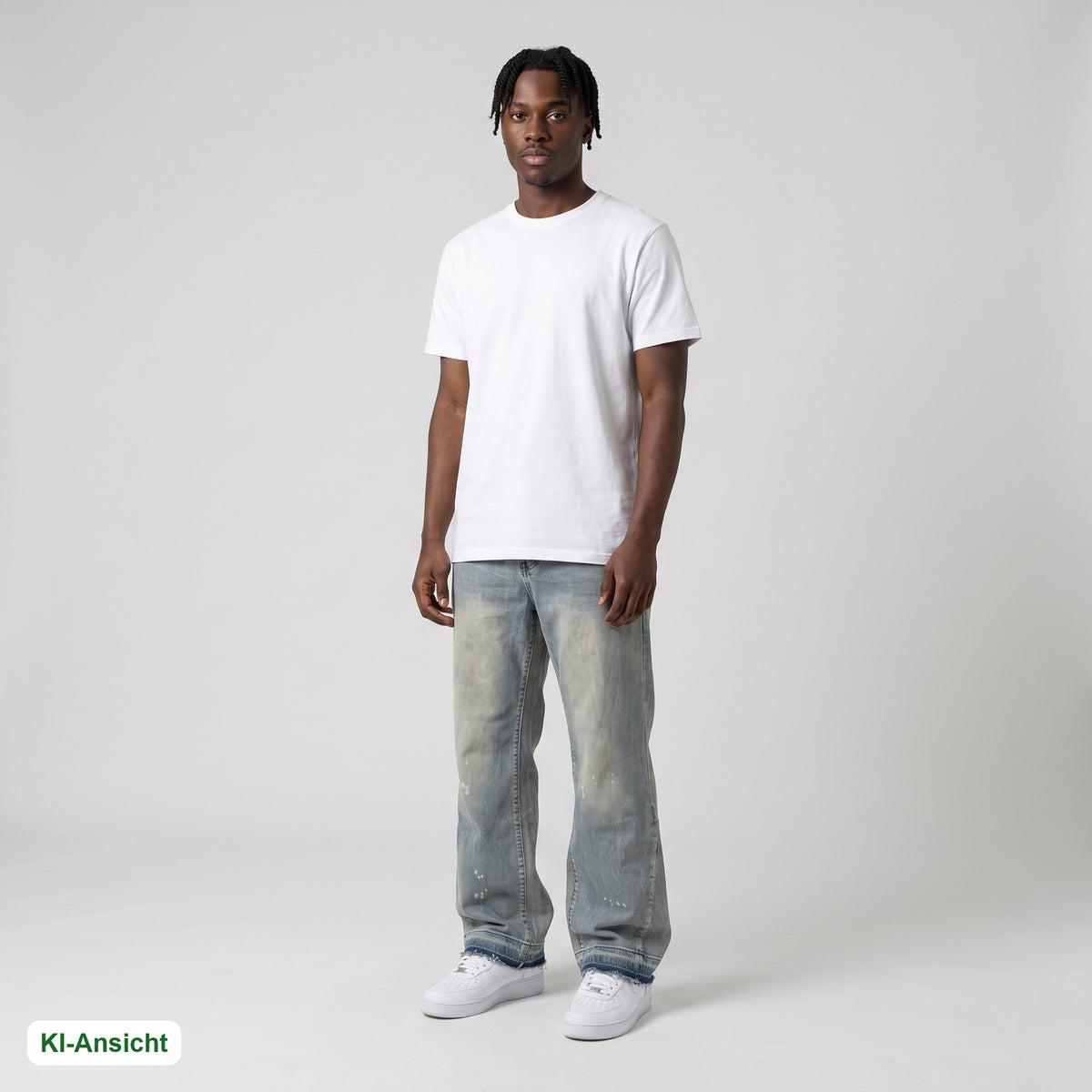 KI-Ansicht: Vintage ? Marke prüfen Jeans (W30 L30) getragen (KI-Visualisierung, Zustand siehe echte Fotos)