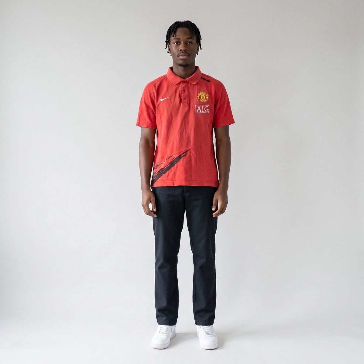 KI-Ansicht: Vintage Manchester United Poloshirt (S) getragen (KI-Visualisierung, Zustand siehe echte Fotos)