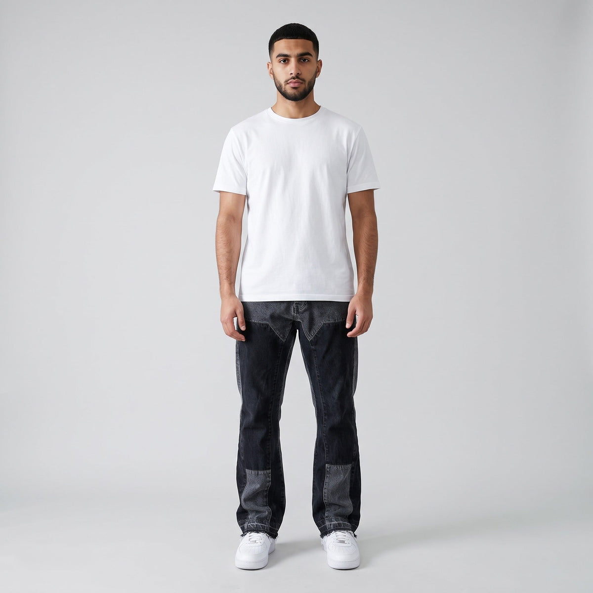 KI-Ansicht: Vintage boohooMAN Jeans (W33 L35) getragen (KI-Visualisierung, Zustand siehe echte Fotos)