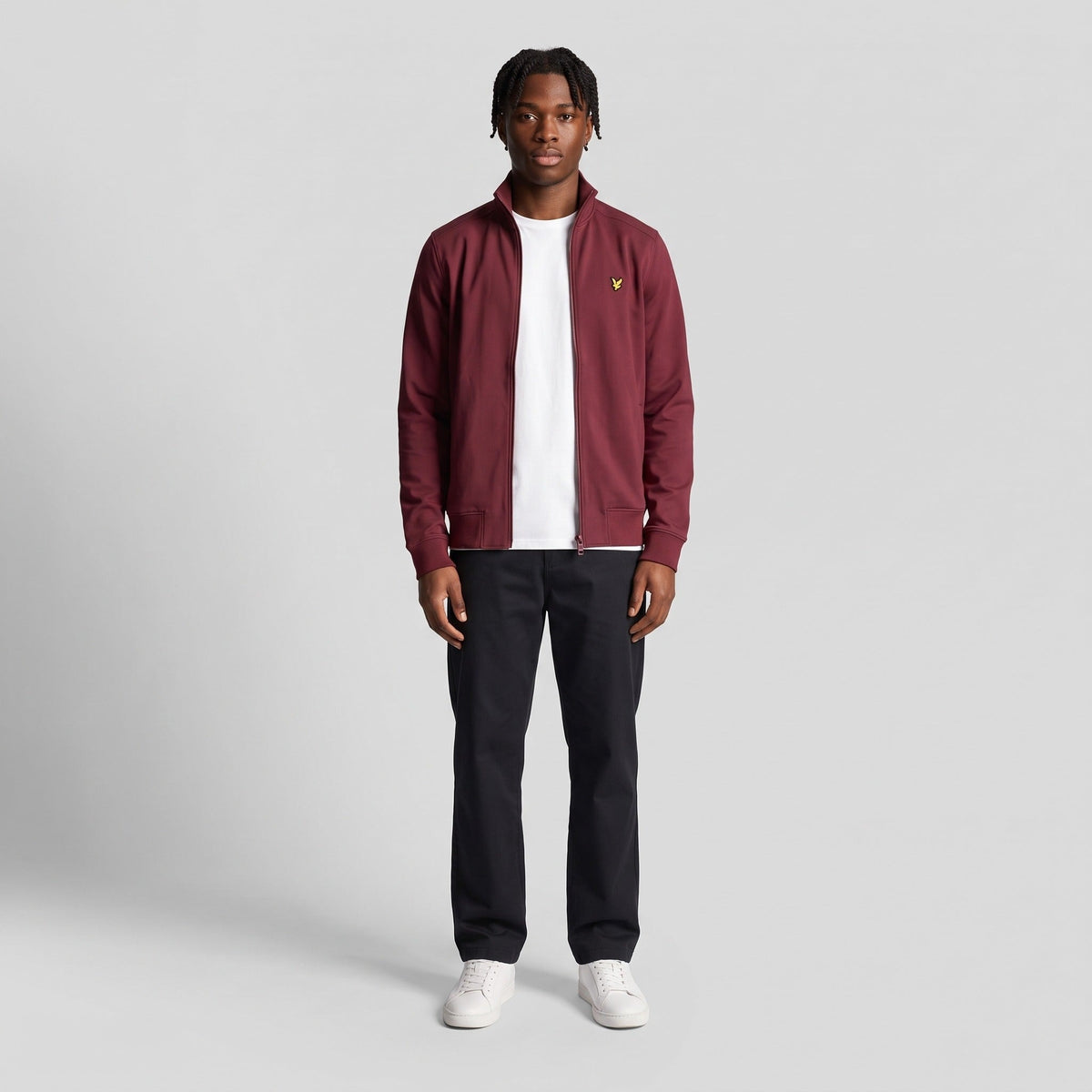 KI-Ansicht: Vintage Lyle & Scott Trackjacket (S) getragen (KI-Visualisierung, Zustand siehe echte Fotos)
