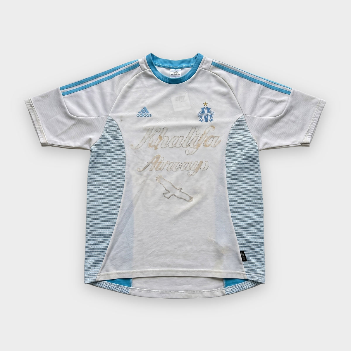 KI-Cover: Vintage Marseille Trikot (L), aus unseren Fotos geglättet (Zustand siehe echte Fotos)