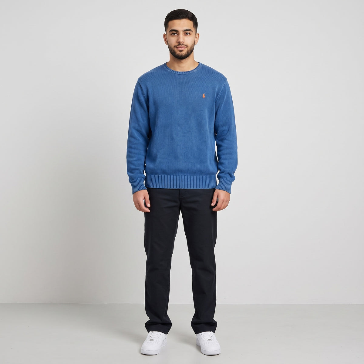 KI-Ansicht: Vintage Polo Ralph Lauren Sweater (S) getragen (aus unseren echten Fotos dieses Teils)