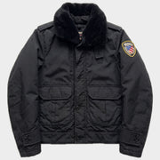 Glattes Liegefoto: Vintage Blauer Winterjacke (S) (KI-Aufbereitung, Zustand siehe echte Fotos)