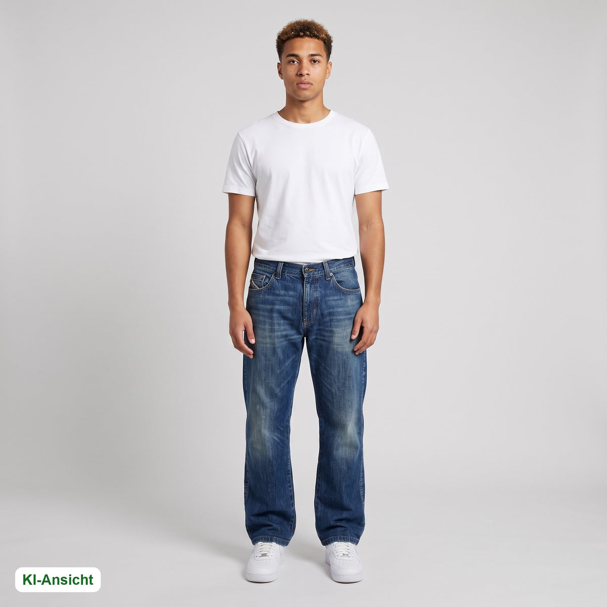 KI-Ansicht: Vintage D&G Jeans (W30 L33) getragen (KI-Visualisierung, Zustand siehe echte Fotos)