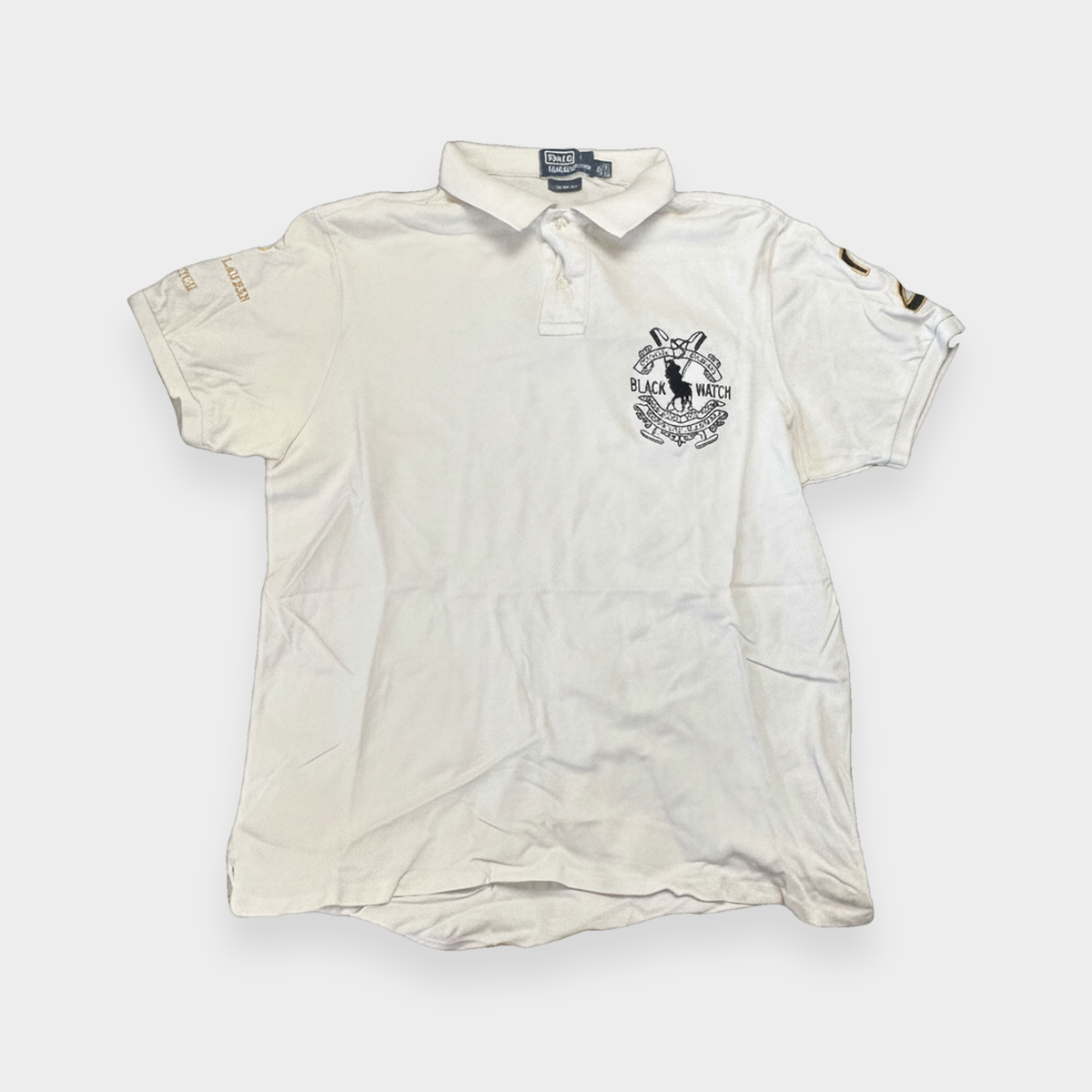 96VINTAGE Ghost-Mannequin — Vintage Ralph Lauren Poloshirt (M)