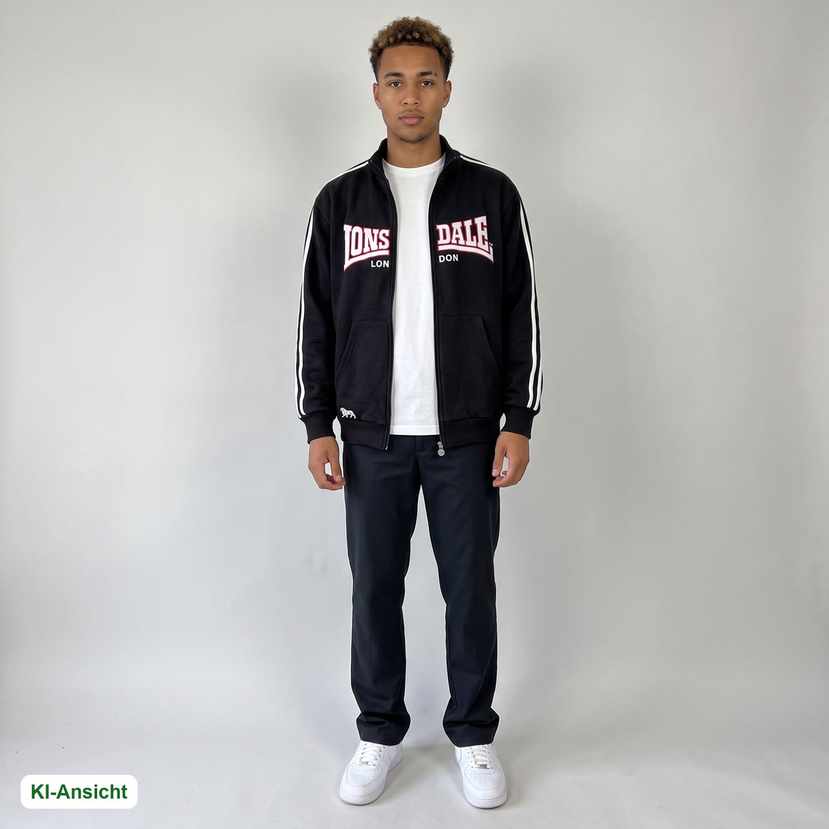 KI-Ansicht: Vintage Lonsdale Trackjacket (XL) getragen (KI-Visualisierung, Zustand siehe echte Fotos)