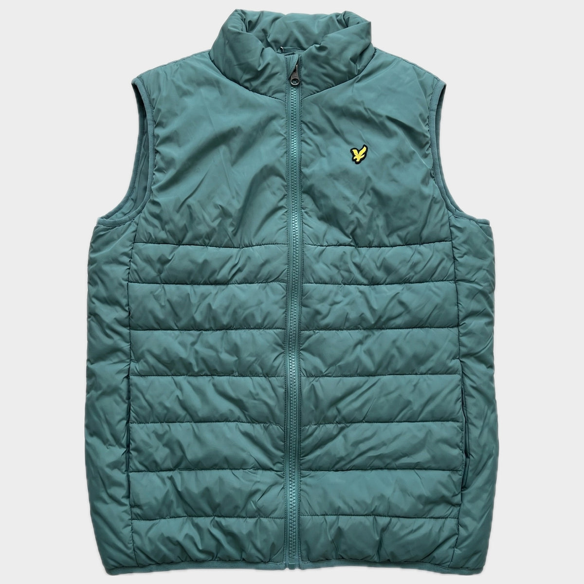 Glattes Liegefoto: Vintage Lyle & Scott Weste (XS) (KI-Aufbereitung, Zustand siehe echte Fotos)