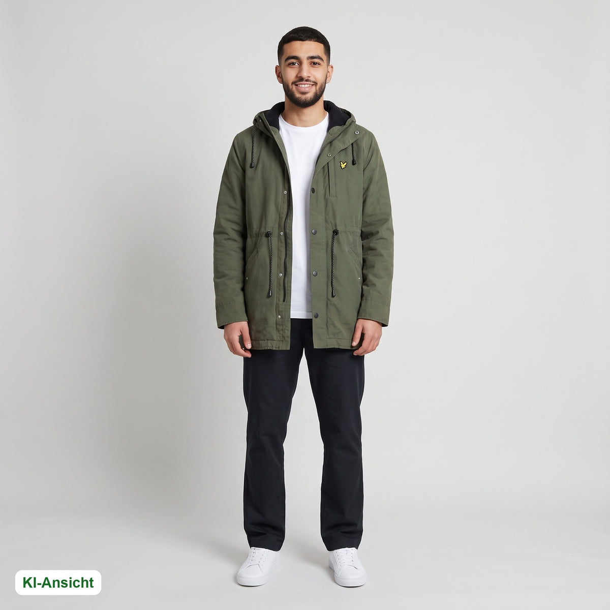 KI-Ansicht: Vintage Lyle & Scott Winterjacke (M) getragen (KI-Visualisierung, Zustand siehe echte Fotos)