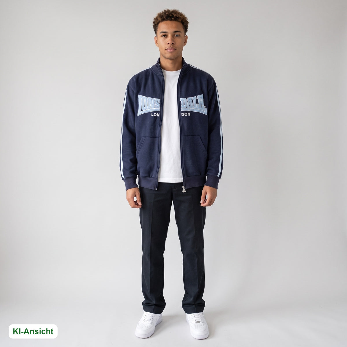 KI-Ansicht: Vintage Lonsdale Trackjacket (S) getragen (KI-Visualisierung, Zustand siehe echte Fotos)