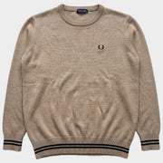 Glattes Liegefoto: Vintage Fred Perry Sweater (L) (KI-Aufbereitung, Zustand siehe echte Fotos)
