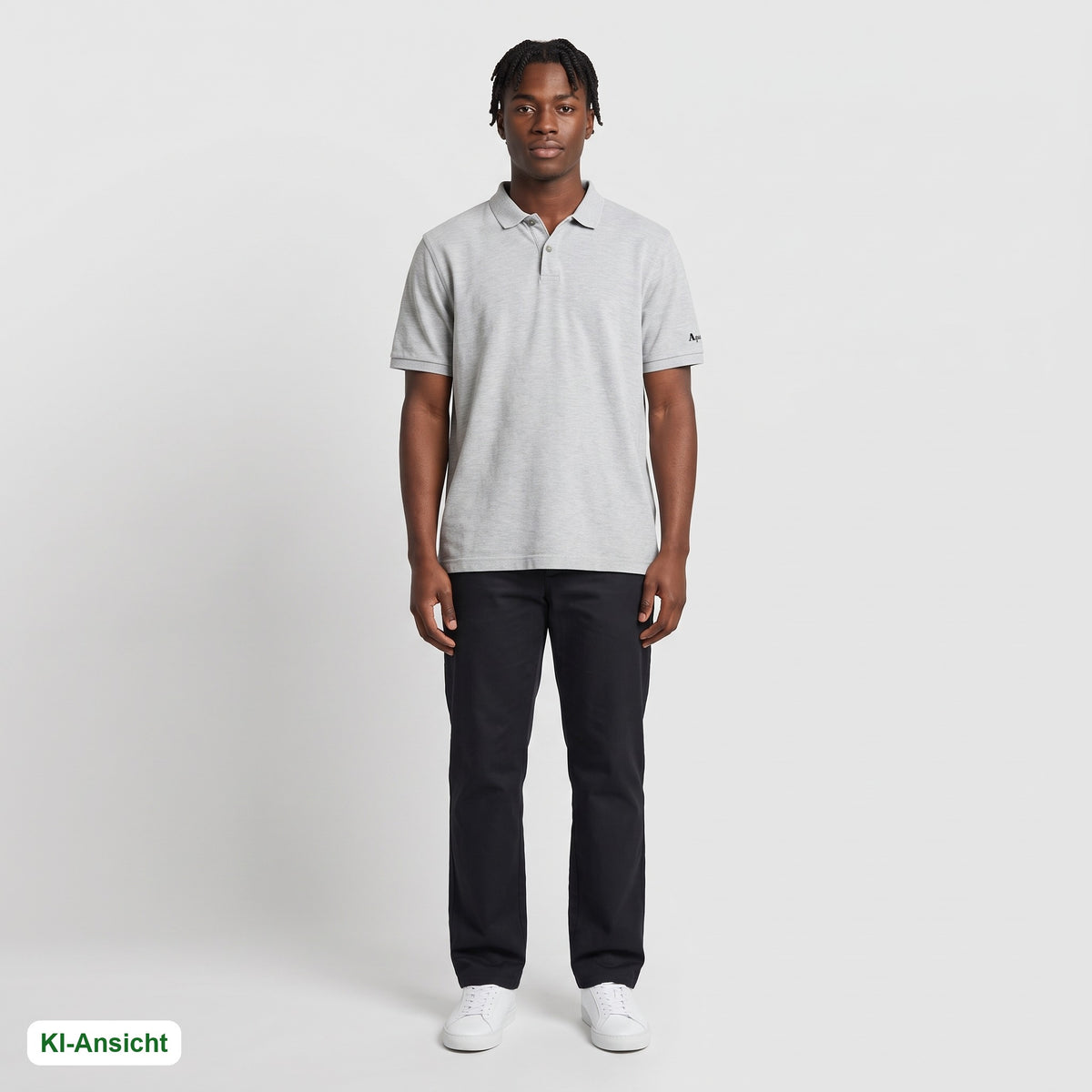 KI-Ansicht: Vintage Aquascutum Poloshirt (L) getragen (KI-Visualisierung, Zustand siehe echte Fotos)