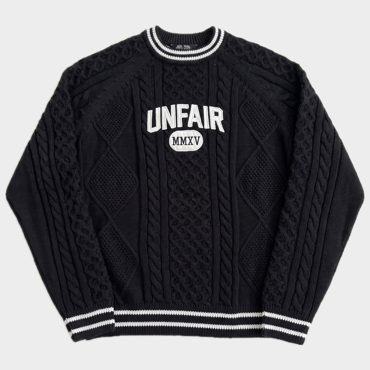 Glattes Liegefoto: Vintage Unfair Athletics Sweater (L) (KI-Aufbereitung, Zustand siehe echte Fotos)