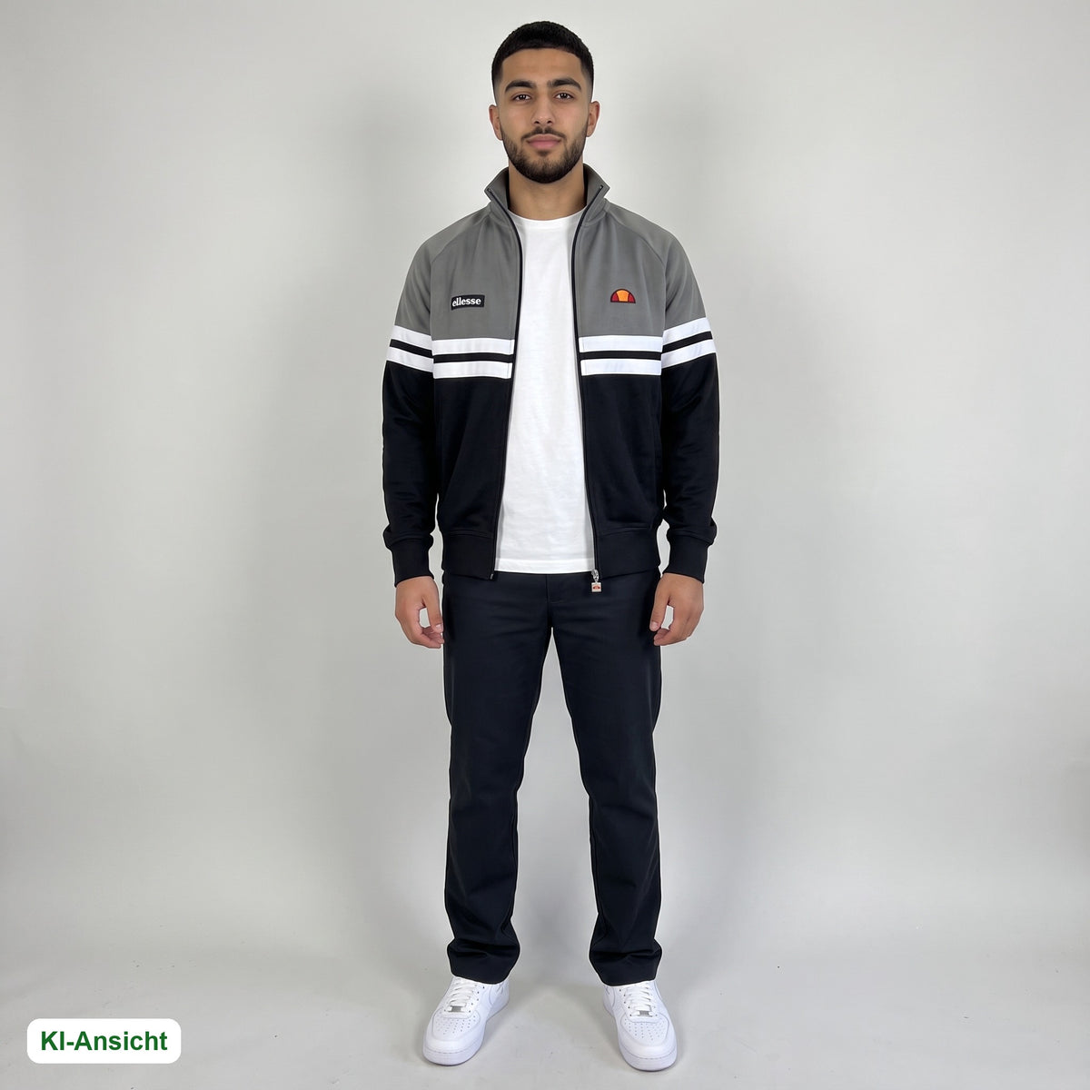 KI-Ansicht: Vintage ellesse Trackjacket (S) getragen (KI-Visualisierung, Zustand siehe echte Fotos)