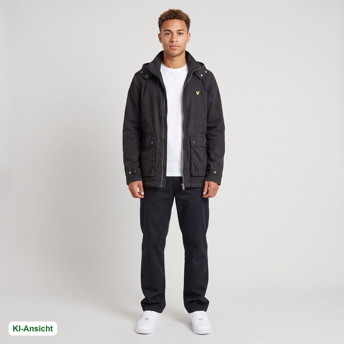 KI-Ansicht: Vintage Lyle & Scott Jacket (S) getragen (KI-Visualisierung, Zustand siehe echte Fotos)