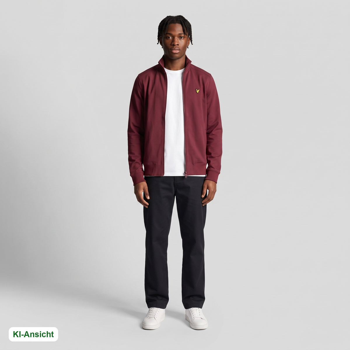KI-Ansicht: Vintage Lyle & Scott Trackjacket (S) getragen (KI-Visualisierung, Zustand siehe echte Fotos)