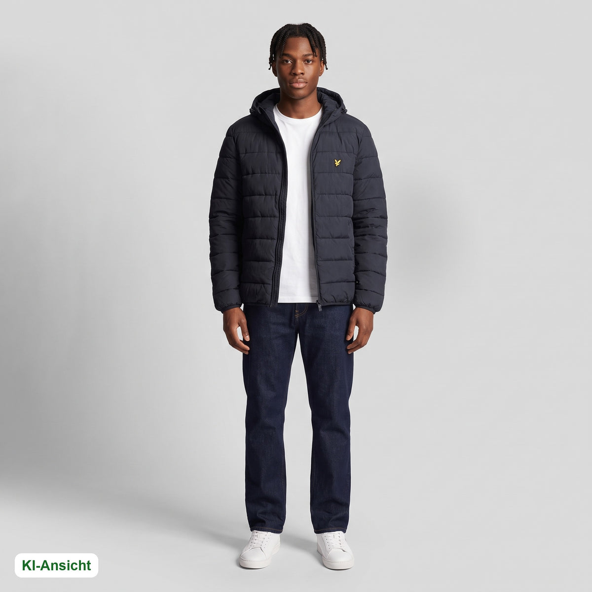 KI-Ansicht: Vintage Lyle & Scott Winterjacke (S) getragen (KI-Visualisierung, Zustand siehe echte Fotos)