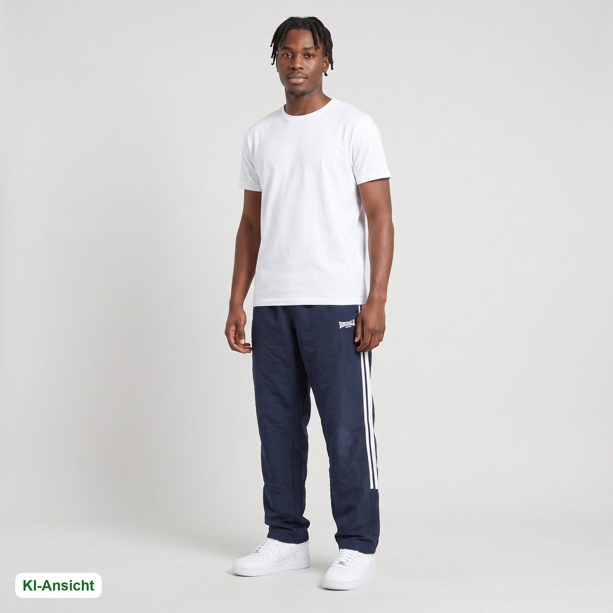 KI-Ansicht: Vintage Lonsdale Trackpants (L) getragen (KI-Visualisierung, Zustand siehe echte Fotos)