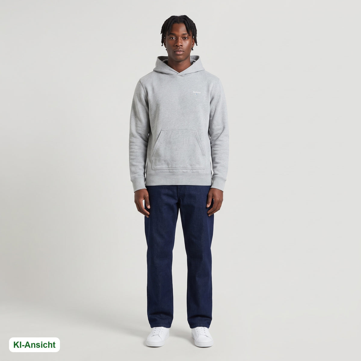 KI-Ansicht: Vintage Barbour Hoodie (S) getragen (KI-Visualisierung, Zustand siehe echte Fotos)